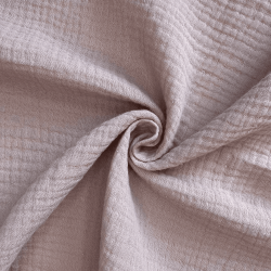 Ткань Муслин Жатый, цвет Пыльно-Розовый (на отрез)  в Нижнем Тагиле