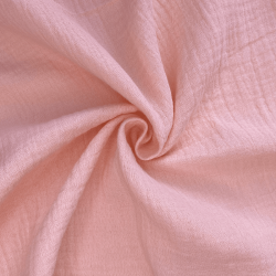 Ткань Муслин Жатый, цвет Нежно-Розовый (на отрез)  в Нижнем Тагиле