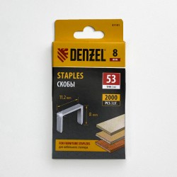 Denzel Скобы, 8 мм, для мебельного степлера, тип 53, 2000 шт.  в Нижнем Тагиле
