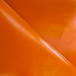 Ткань ПВХ 450 гр/м2, Оранжевый (Ширина 160см), на отрез  в Нижнем Тагиле