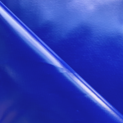 Ткань ПВХ 450 гр/м2, Синий (Ширина 160см), на отрез  в Нижнем Тагиле